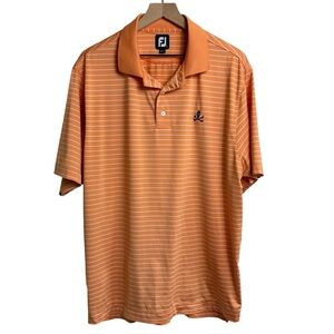 Footjoy Men’s Polo Shirt Golf outdoor skull and crossbones orange and white L